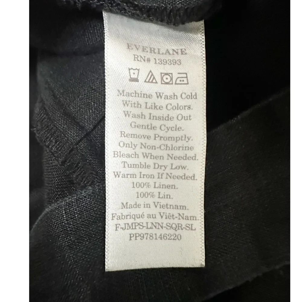 Everlane Linen Jumpsuit in Washed Black Size 4